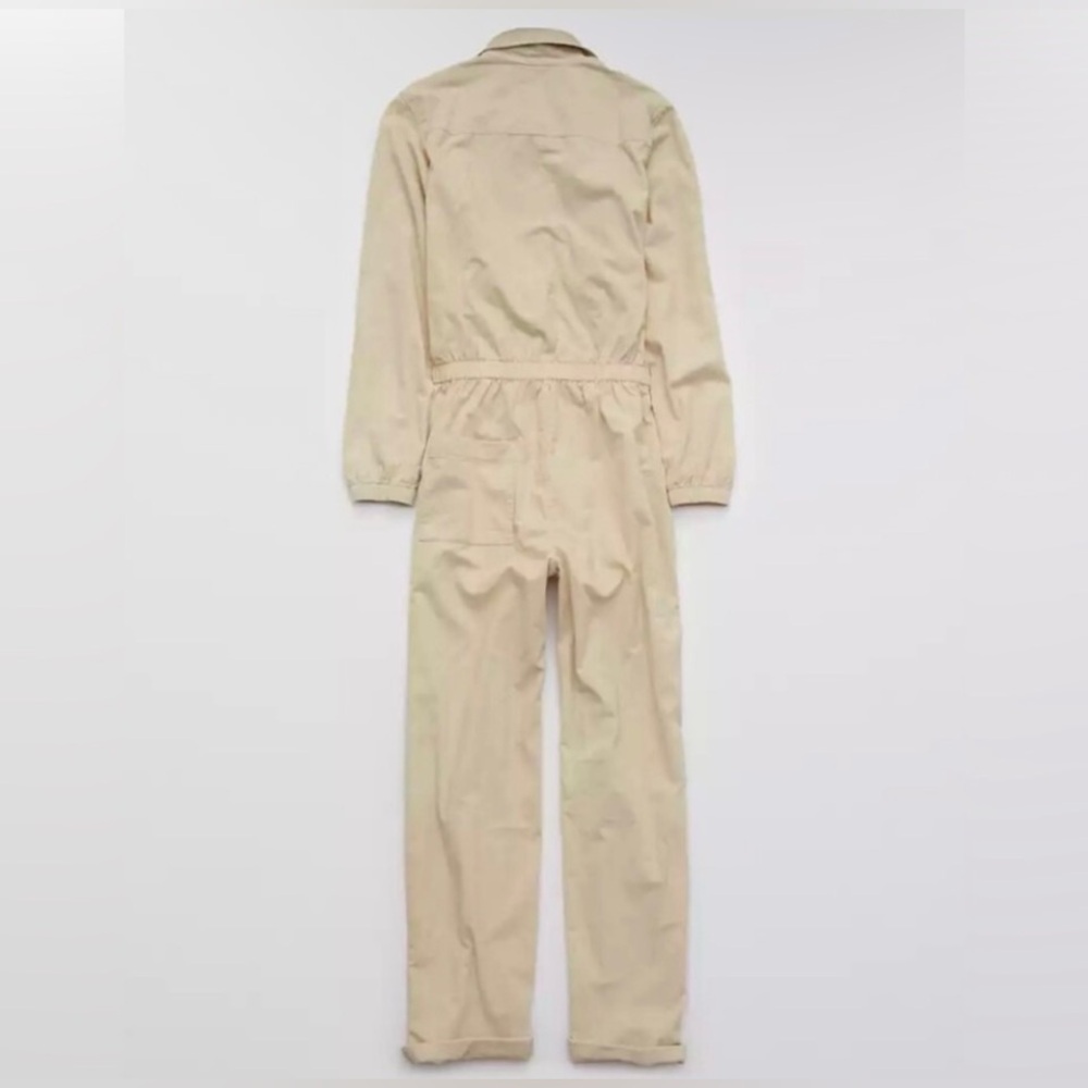 NWOT AERIE by OFFLINE Lightweight Corduroy Cotton Jumpsuit Cream S/P - Picture 5 of 8